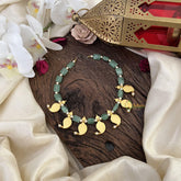 Green Bead Jadau Kundan Maanga Neckpiece-J2492